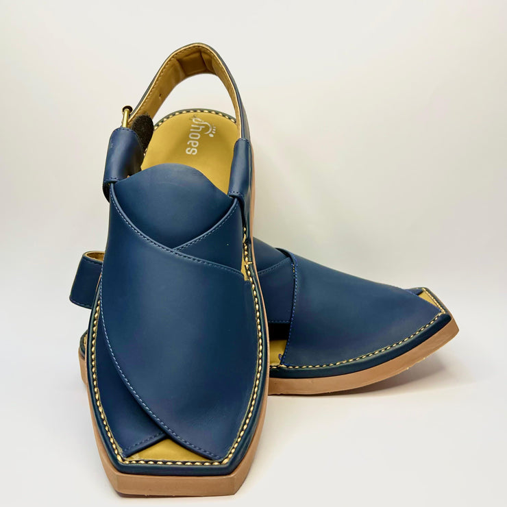 Premium Dark Blue Kaptan Chappal