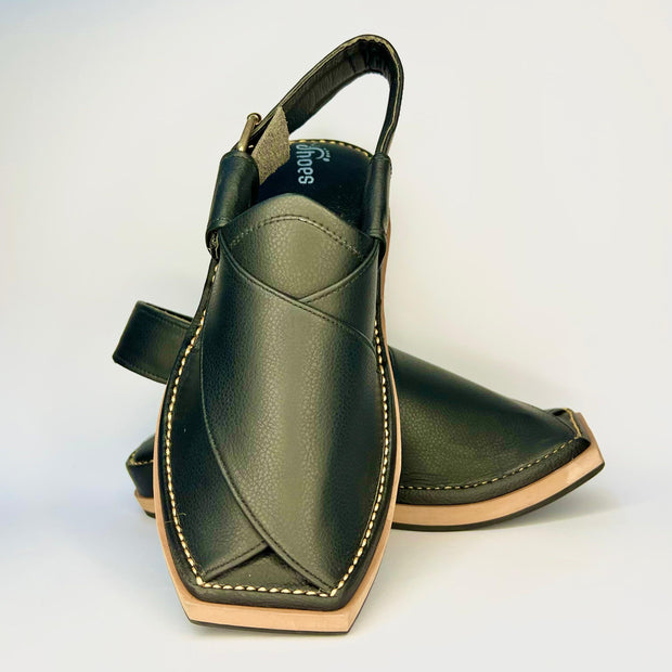 Premium Dark Black Kaptan Chappal