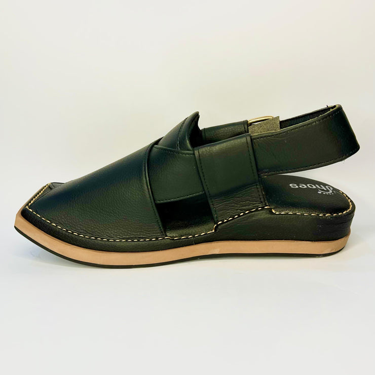 Premium Dark Black Kaptan Chappal