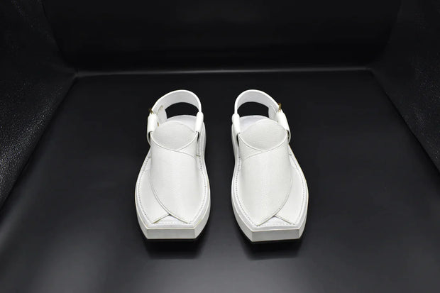 Premium White Kaptan Chappal